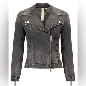 Burberry Brit Dark Wash Denim Biker Jacket | XS-Small